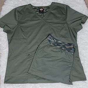 💚Dickies Camouflage Green Scrubs Set Size 2XL💚